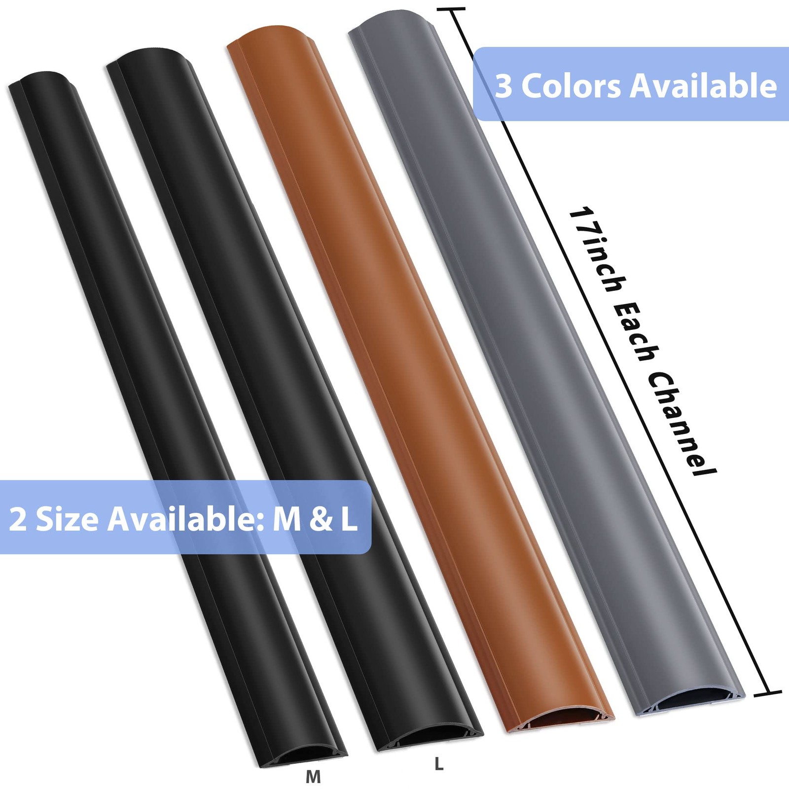 Cord Cover Floor 68in 2.76″W X 0.78″H, Large Capacity Hard PVC Cable Hider