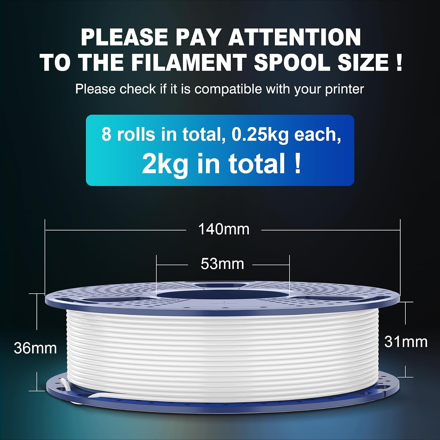 3D Printer Filament Bundle PLA Filament 1.75Mm, Individually Vacuum