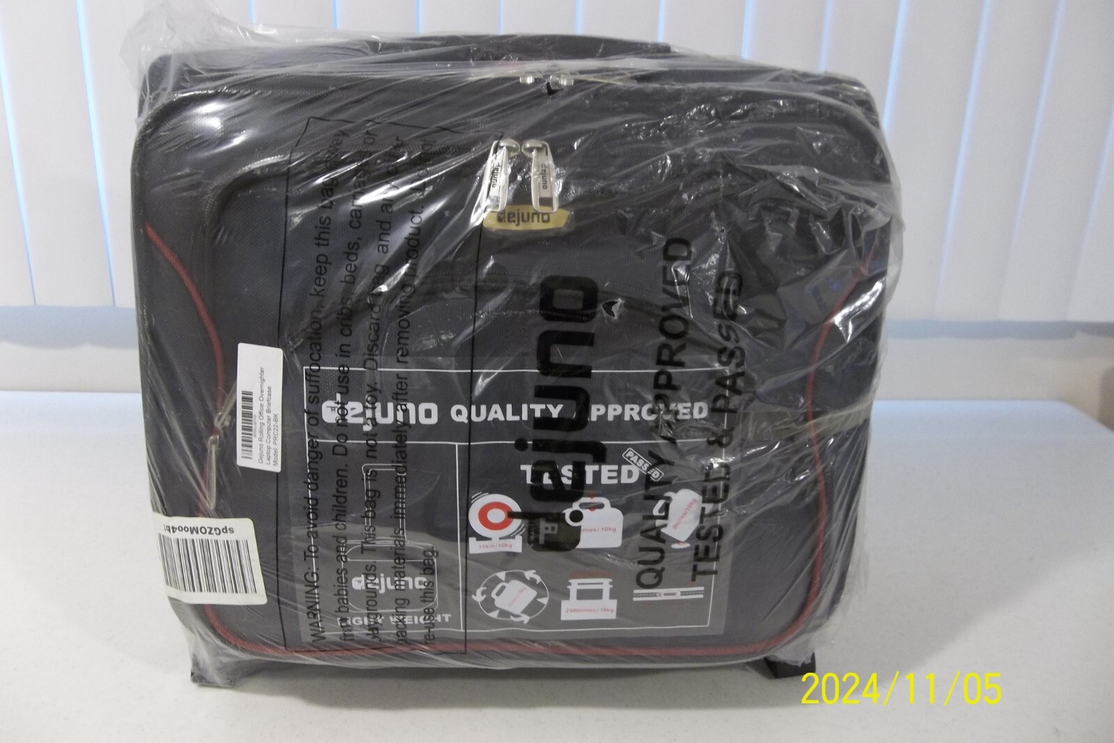 Briefcase Computer Case Dejuno Model PRC22-BK Rolling 17″ Laptop One Size Black