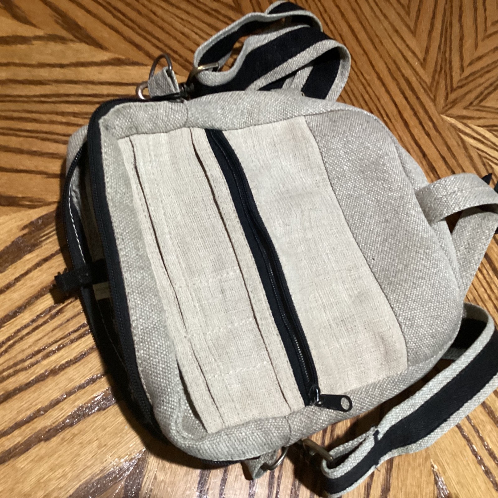 Ecolution 100% Hemp Cross Body Hand Bag Pan World Traders Made In Romania Beige