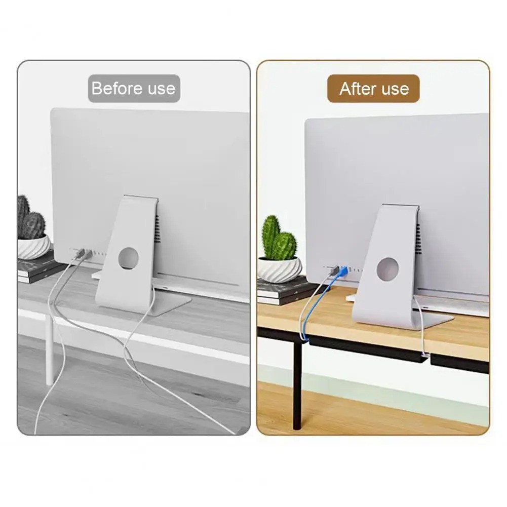 1pc PVC Desk Cable Tray Cable Management Under Desk Channel Cable Raceway 40cm