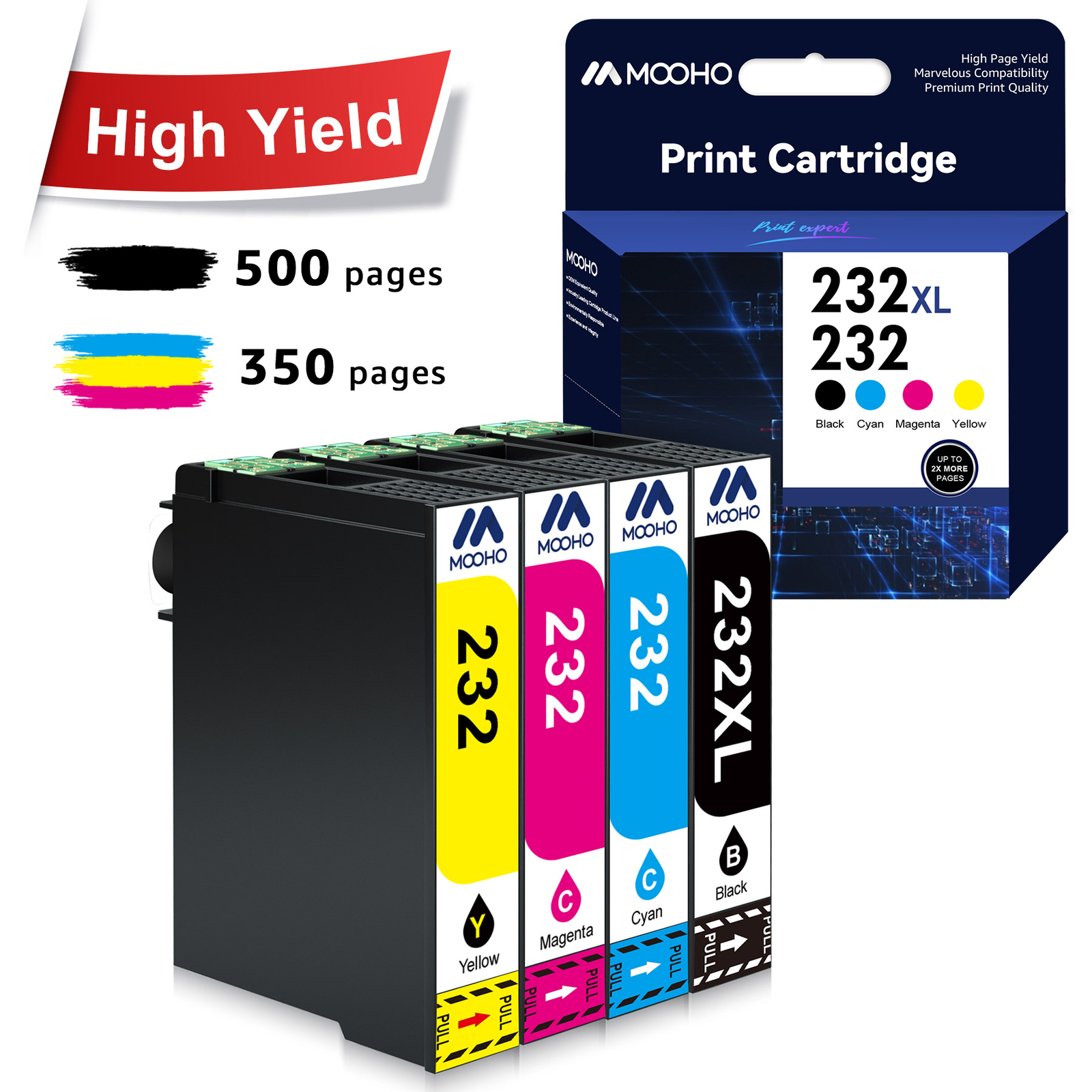 4PK 232XL 232 XL T232XL Ink Cartridge For Epson XP-4200 XP-4205 WF-2930 WF-2950