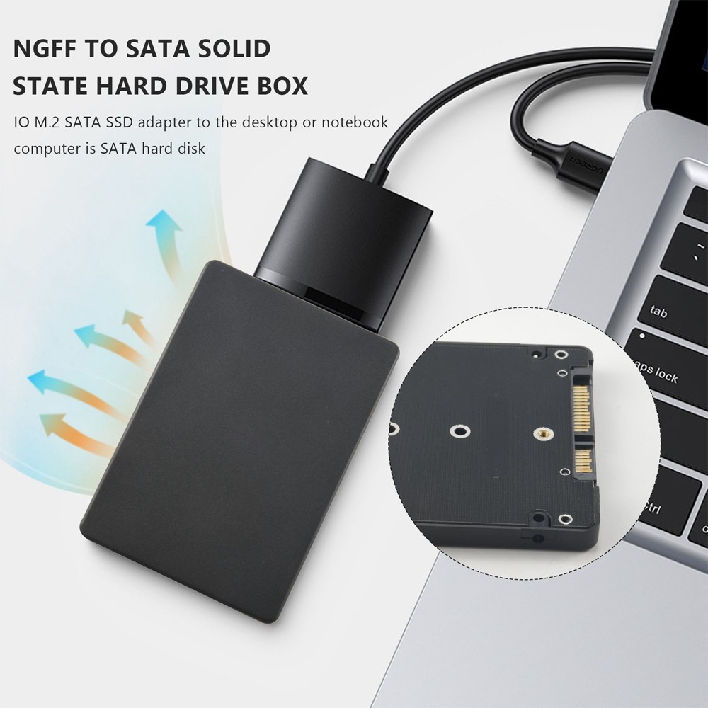 4PCS 2.5″SATA to M2 NGFF SSD Enclosure Converter Internal / External Adapter M.2
