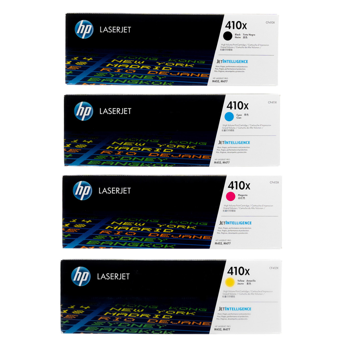 HP 410X Genuine High Yield Toner Set | BK C M Y | OEM Original Factory Sealed