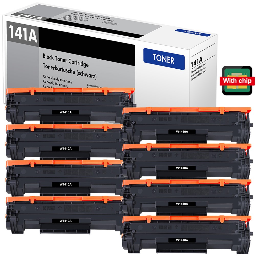 8 Pack W1410A 141A Toner WITH CHIP Fits for HP LaserJet MFP M140w M139w M110w AB