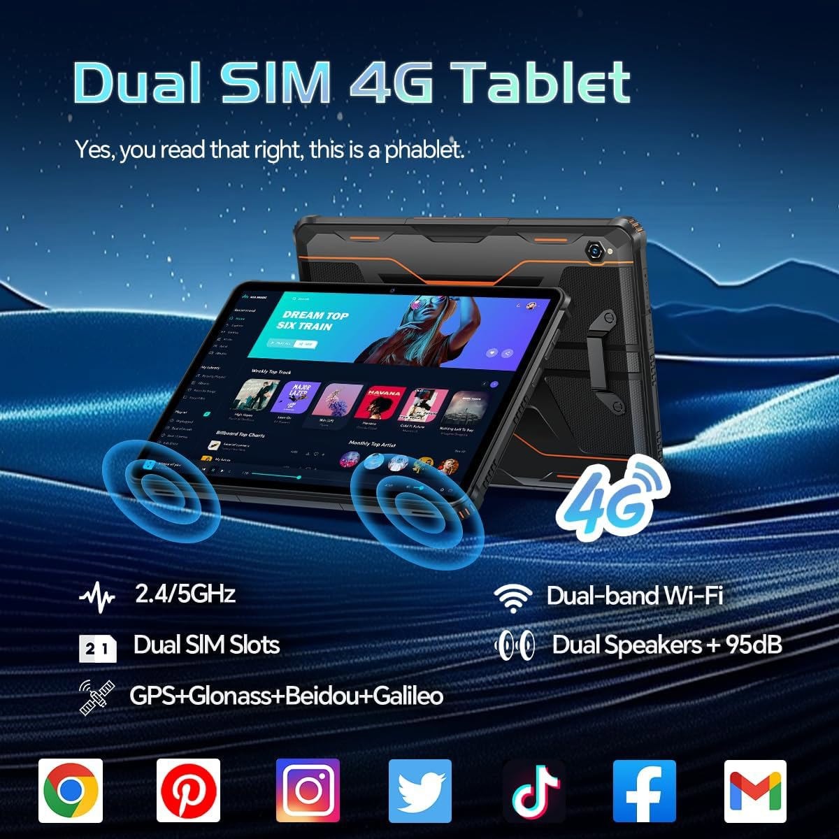 OUKITEL RT9 Rugged Tablet 10 inch 24GB+256GB/1TB 11000mAh IP68/69K Waterproof