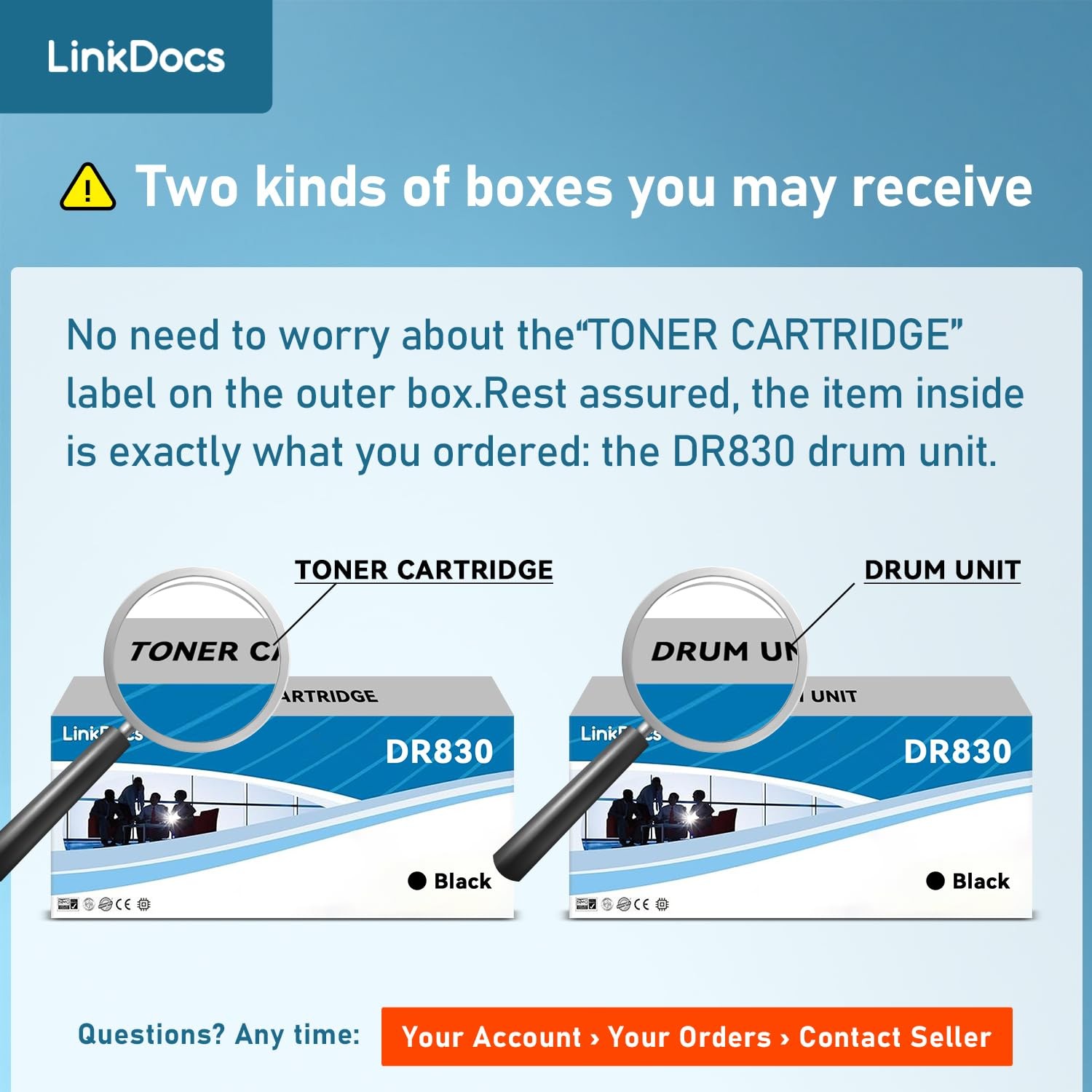 LinkDocs DR830 Drum Replacement for Brother DR830 DR-830 Drum Unit Used with Bro