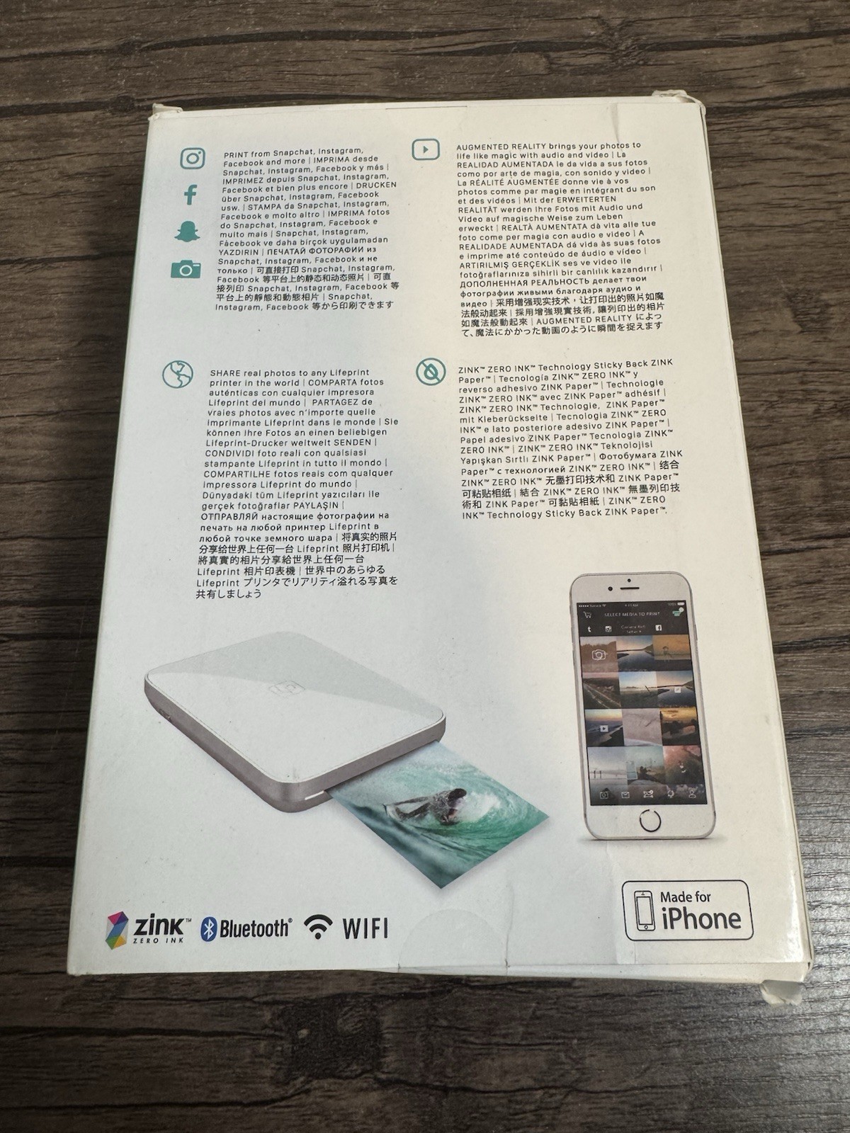 lifeprint Photo & Video Portable Instant Printer for iPhone, 3″ x 4.5″, LP002-1