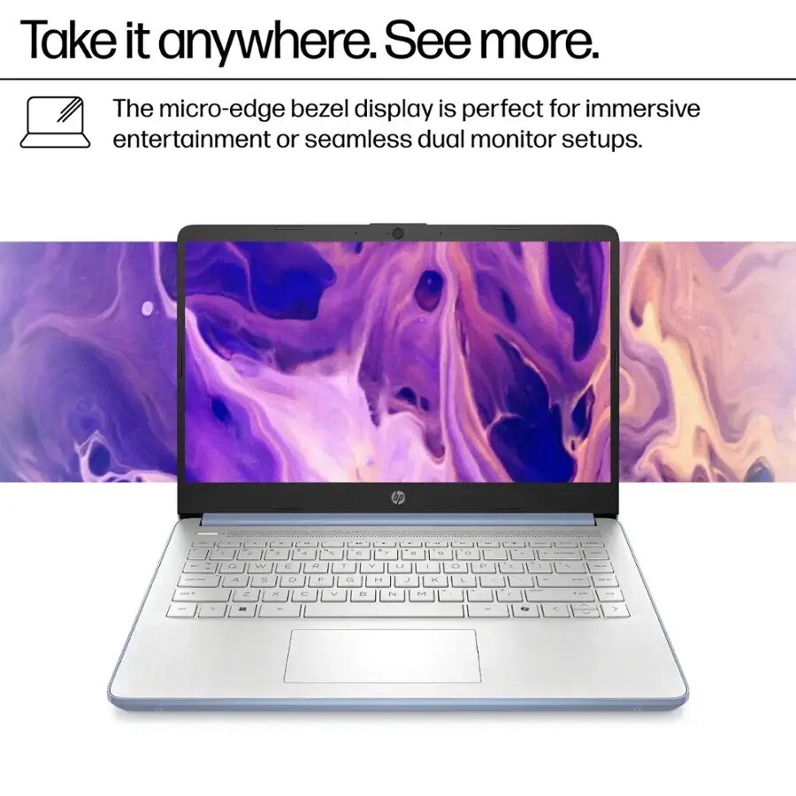 HP 14″ HD Laptop computer Win 11 Pro UpTo 3.6GHz Intel-N150 UpTo 16GB RAM 384GB