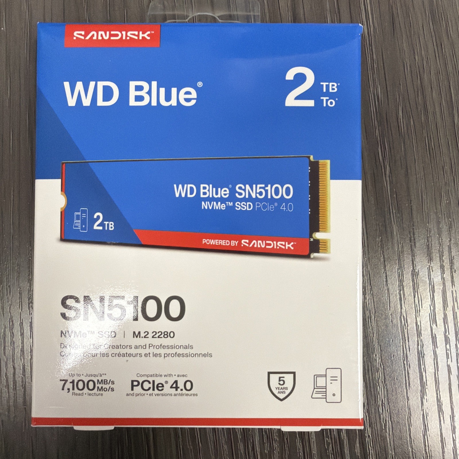 WD Blue SN5100 2TB M.2 2280 PCIe 4.0 NVMe Internal SSD WDBS4F0020BNC New