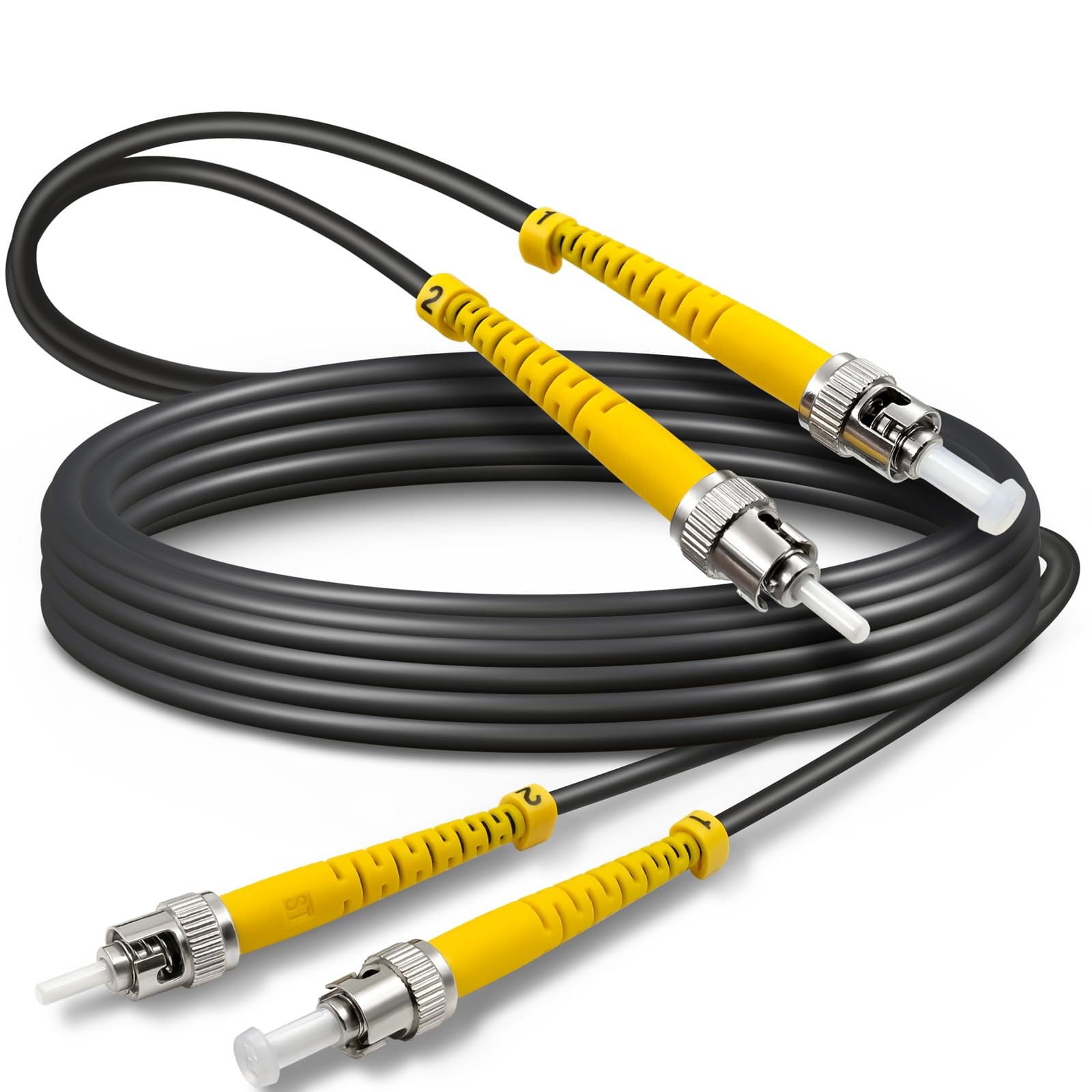 6ft / 2m Armored OD5mm OS2 ST To ST Single Mode Fiber Cable Duplex 9/125um