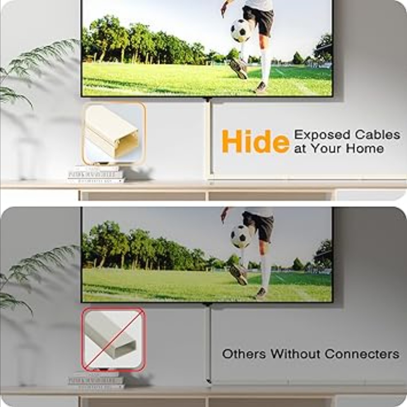 Cords Cable Management 157in L x 0.95in W x 0.55in H Beige