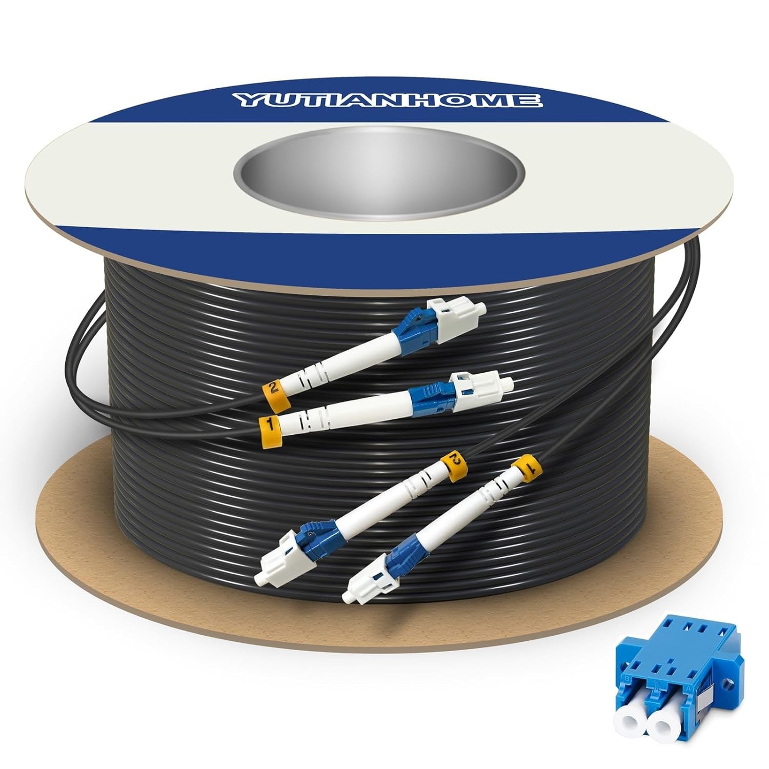 500ft LC to LC Armored Fiber Optic Cable, Single Mode, OS2 []