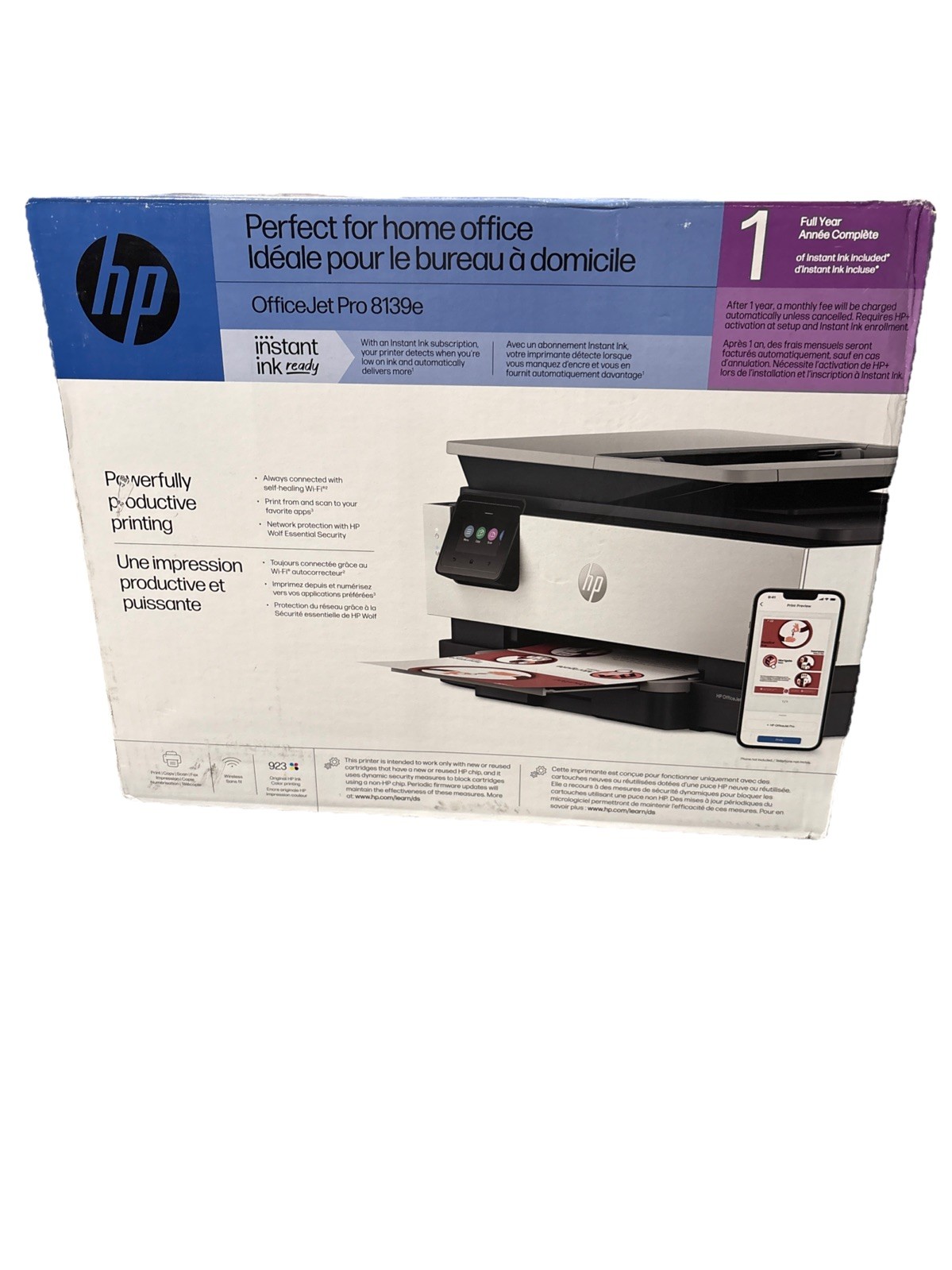 HP OfficeJet Pro 8139e Wireless All-in-One Printer with 1 Full Year Instant Ink