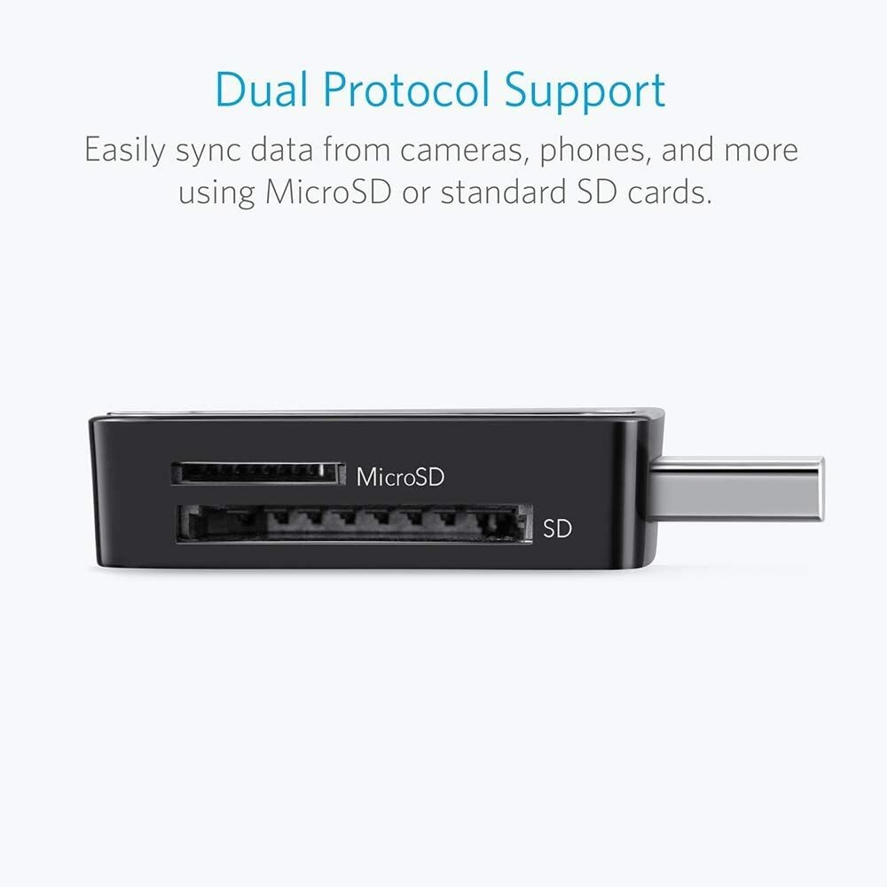 Anker 2-in-1 USB 3.0 SD Card Reader for SDXC/SDHC/SD/MMC/RS-MMC/Micro SD/UHS-I