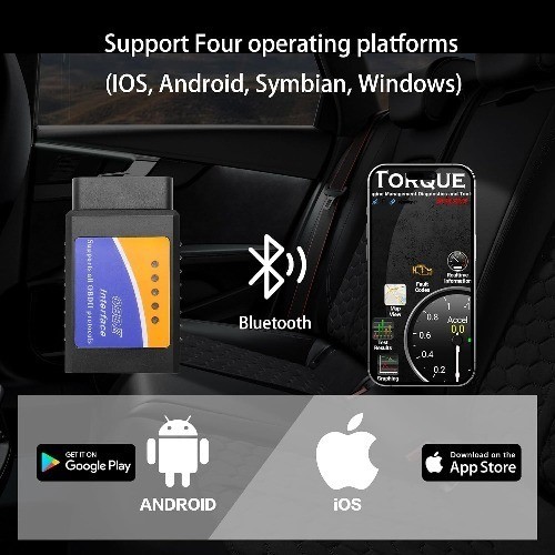 OBD2 Scanner Bluetooth for iPhone iOS Android Windows Wireless Car Diagnostic Sc
