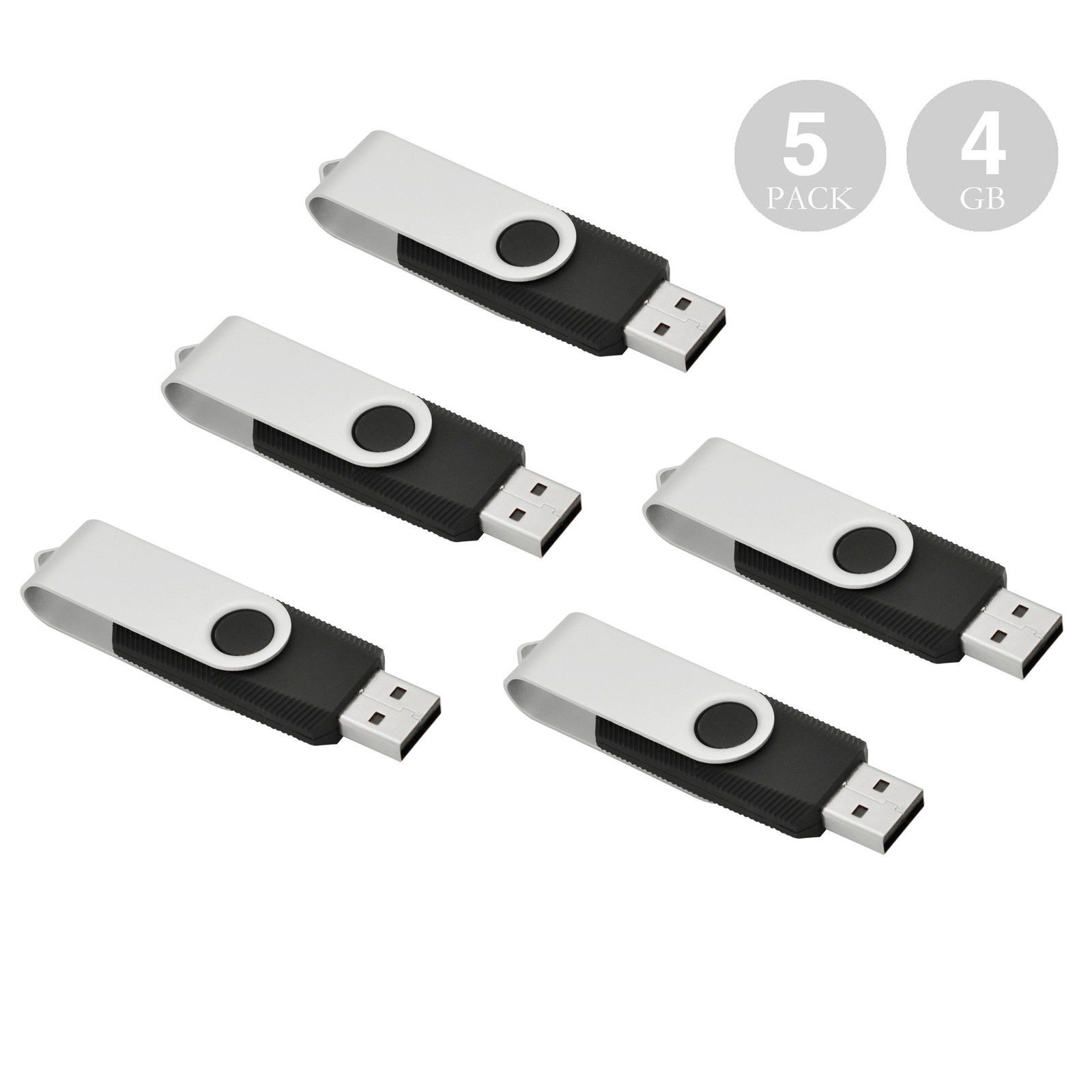 4GB USB 2.0 Flash Drive Memory Stick Swivel Thumb Drive Stick Pen Drive Lot
