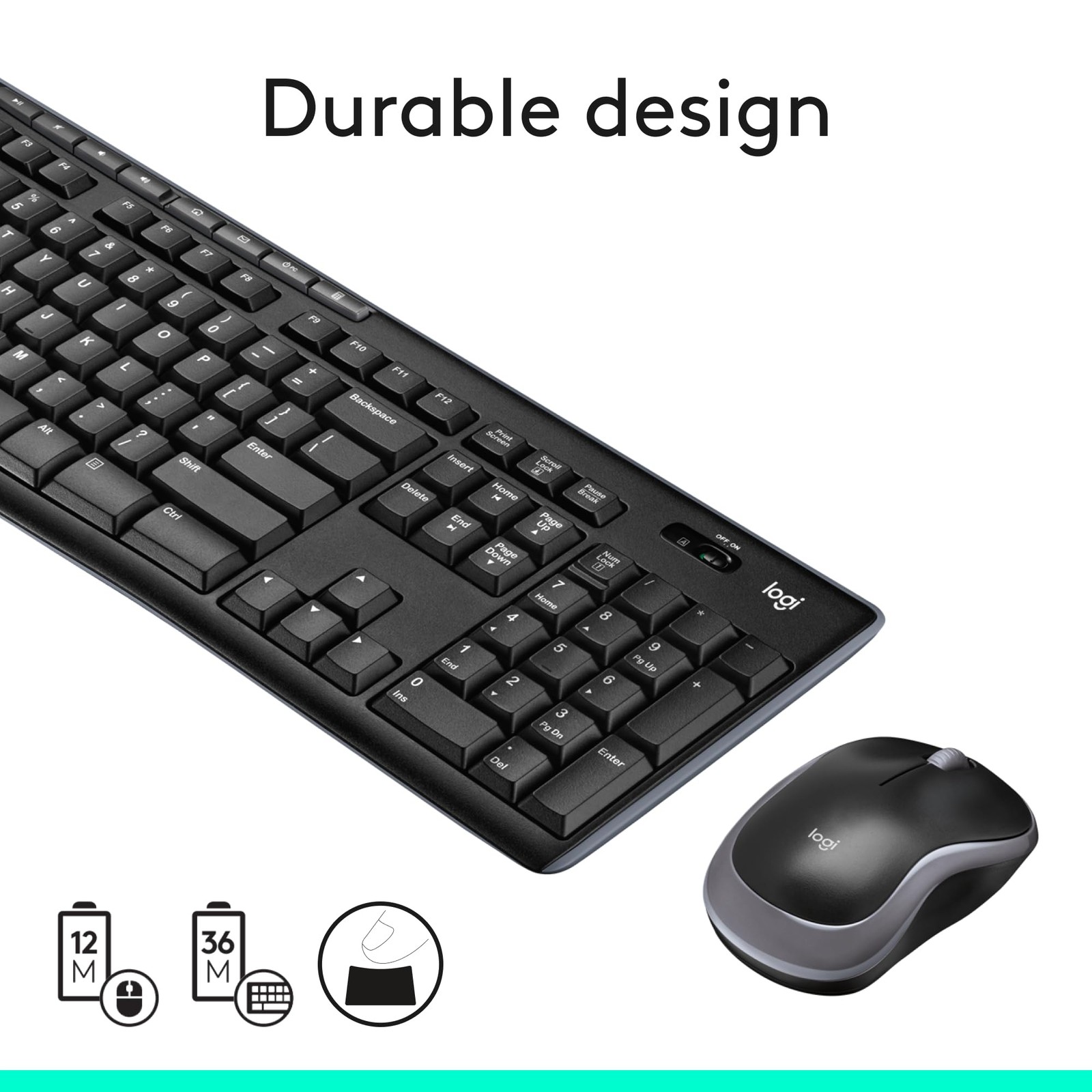 Logitech MK270 Wireless Keyboard and Mouse Combo for Windows, 1 Pack, Black
