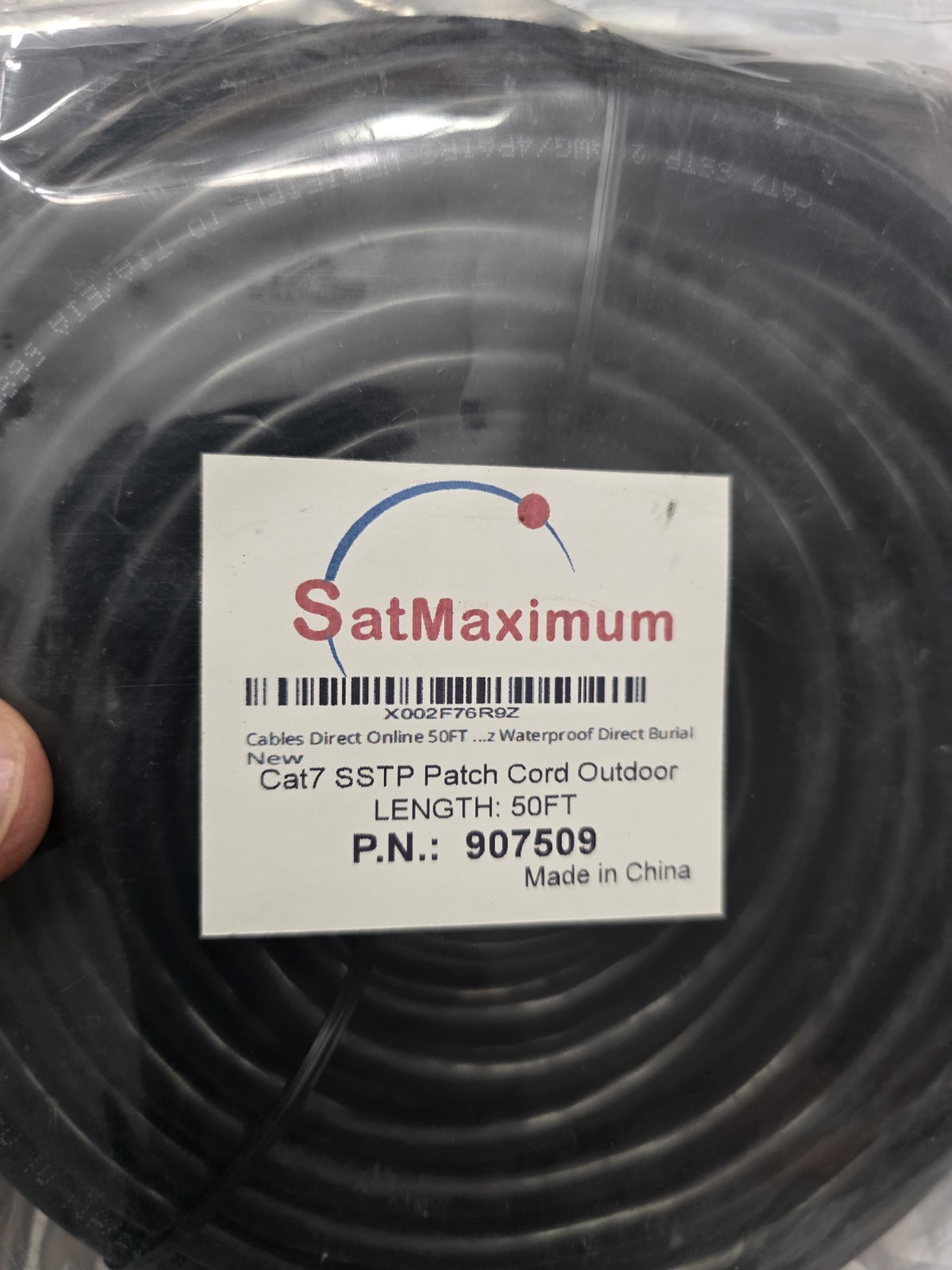 CAT7 Outdoor Waterproof Cable Direct Burial Copper UV Resistant 50 FT New. 🔥
