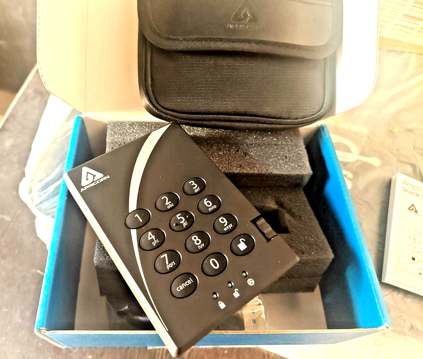 Apricorn Aegis Padlock Secure 2TB External Hard Drive USB 3.0 –Keypad Encriptio