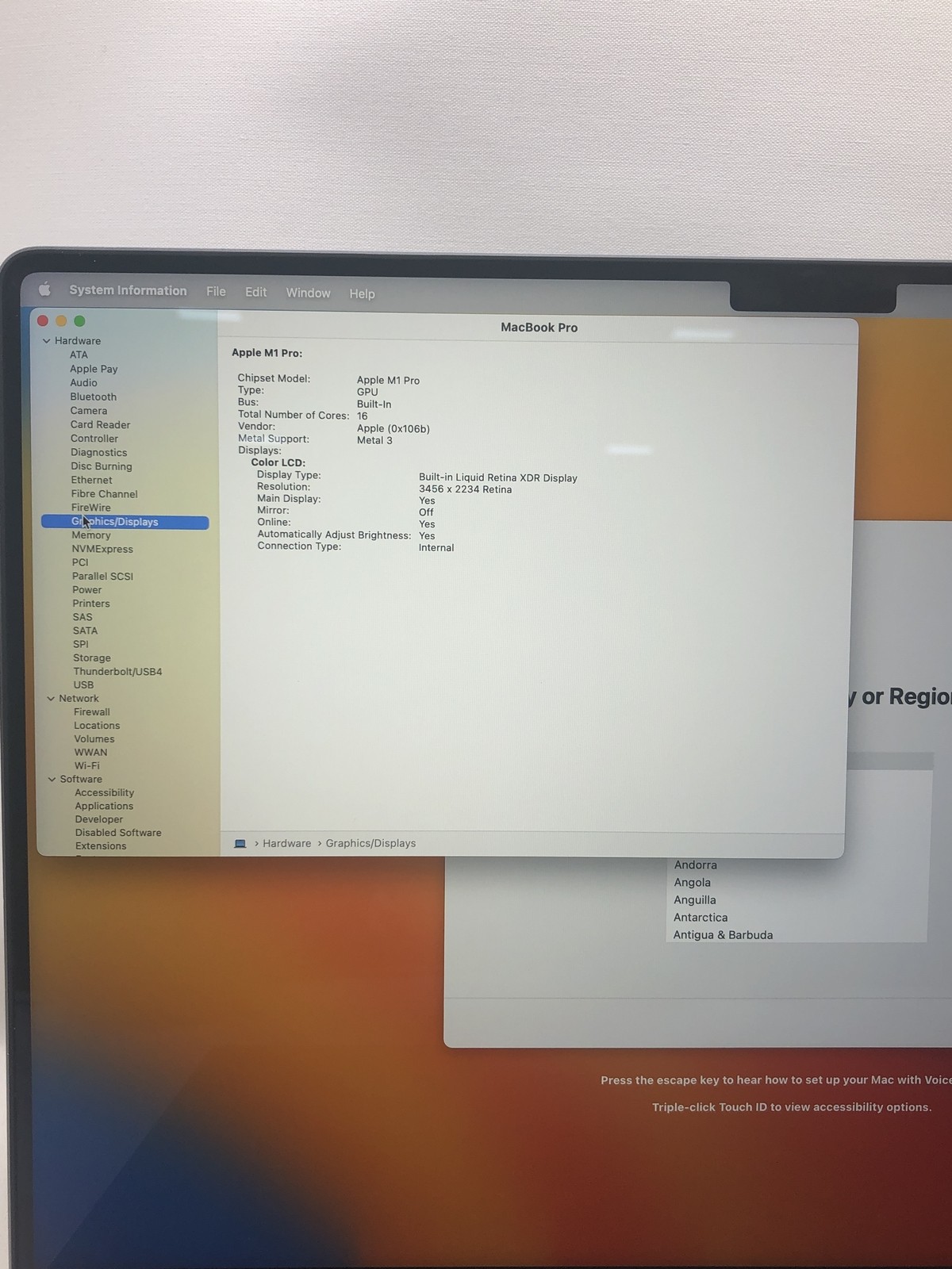 APPLE MACBOOK PRO A2485 2021 M1 PRO 512GB 16GB -Grade D