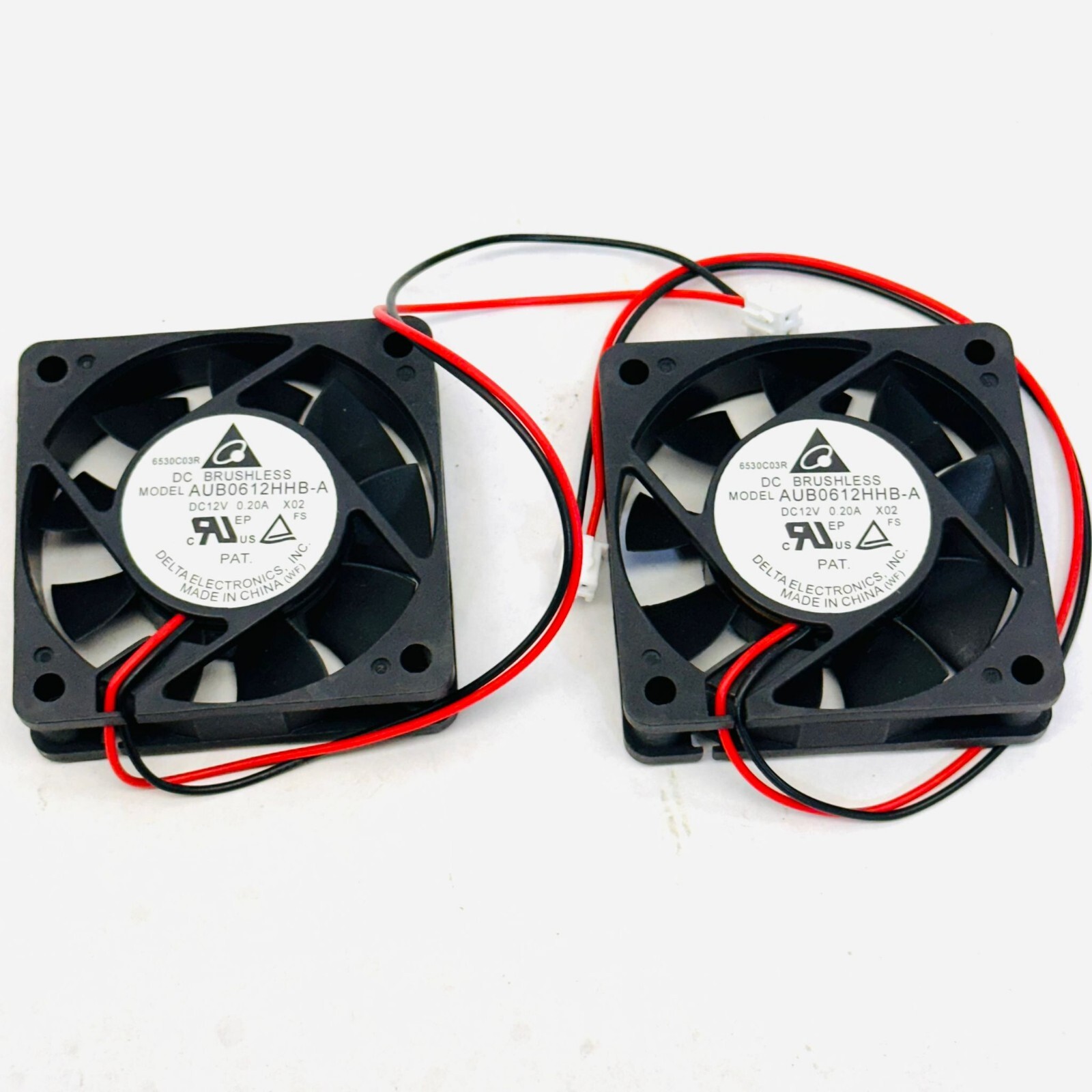 (LOT OF 2) DELTA ELECTRONICS FAN AUB0612HHB-A / 2½” x 2½” – 12V – 0.20A