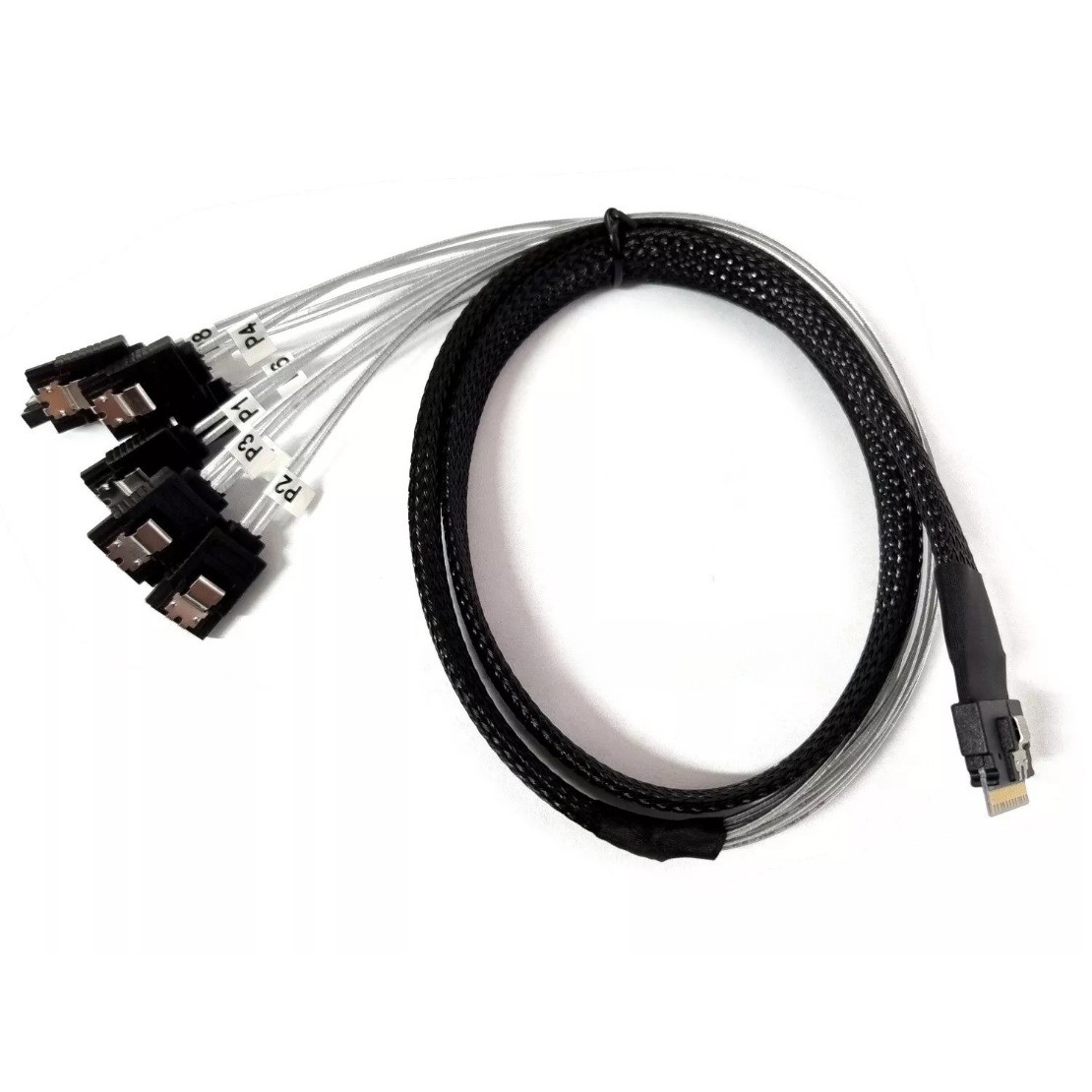 High Quality Internal SlimSAS SFF-8654 to 8 x SATA Breakout Forward 1M Cable US