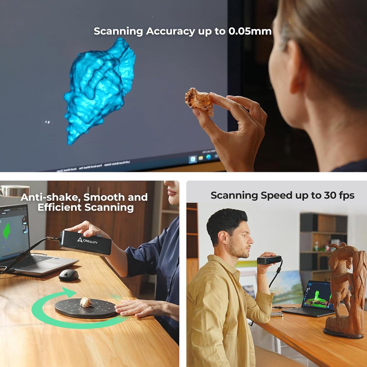 【Refurbished】 Creality Otter Lite Handheld 3D Scanner 30fps 0.05mm Accuracy