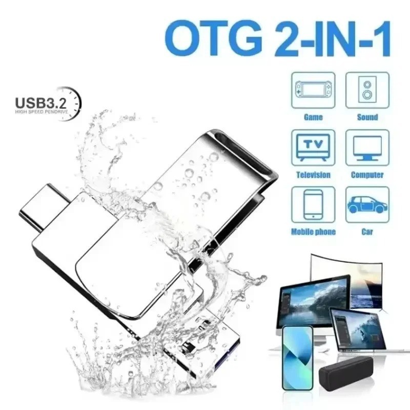 USB 3.2 512GB Type-C 2-in-1 Metal Flash Drive High Speed