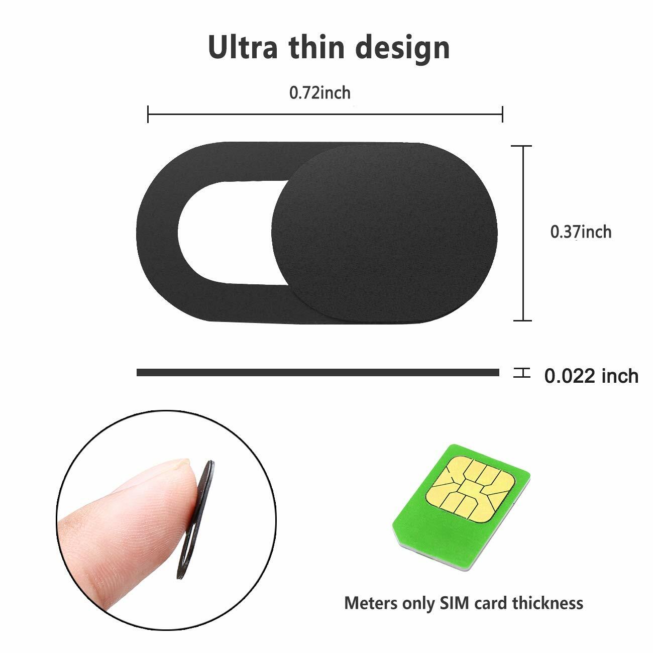 3pc Webcam Cover Slim Slider Camera Shield Privacy Protect Sticker For Laptop PC