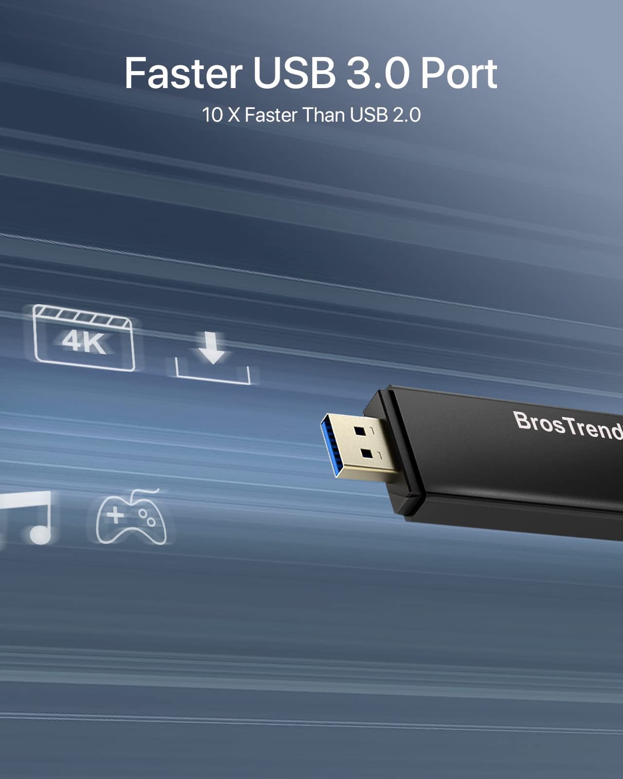 BrosTrend 1200Mbps USB WiFi Network Adapter for Laptop, Desktop PC of Windows…