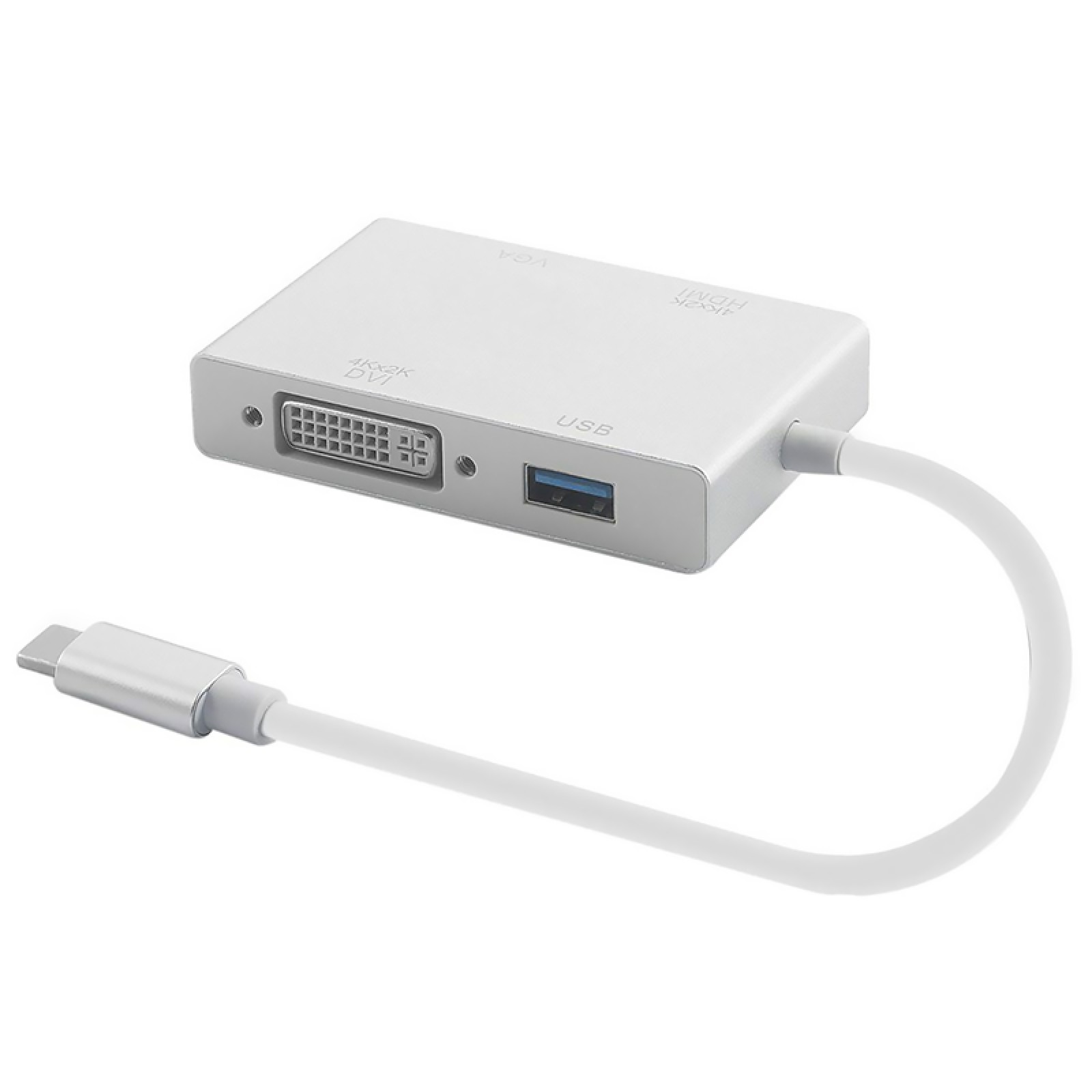 4 in 1 USB-C Type-C to 4K HDMI VGA DVI Converter USB 3.0 Port Hub Adapter Cable