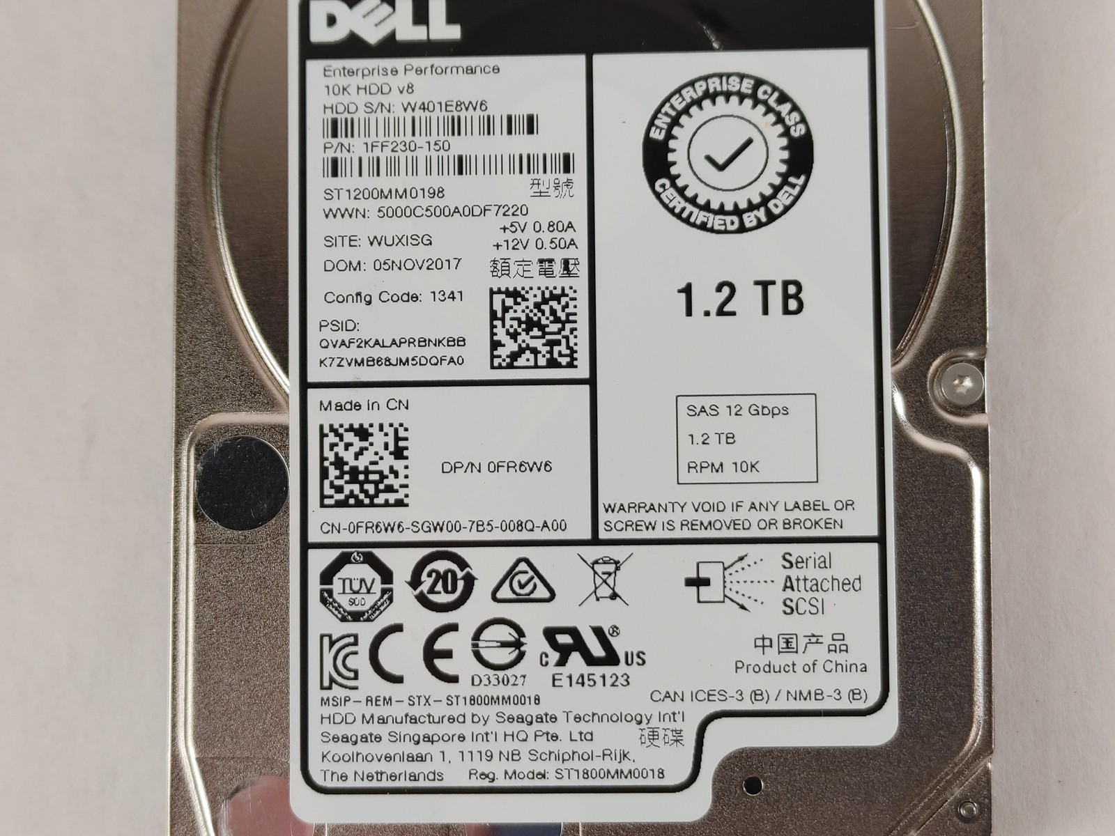 Lot of 2 Seagate Dell ST1200MM0198 1.2 TB SAS 3 2.5 in Enterprise Drive