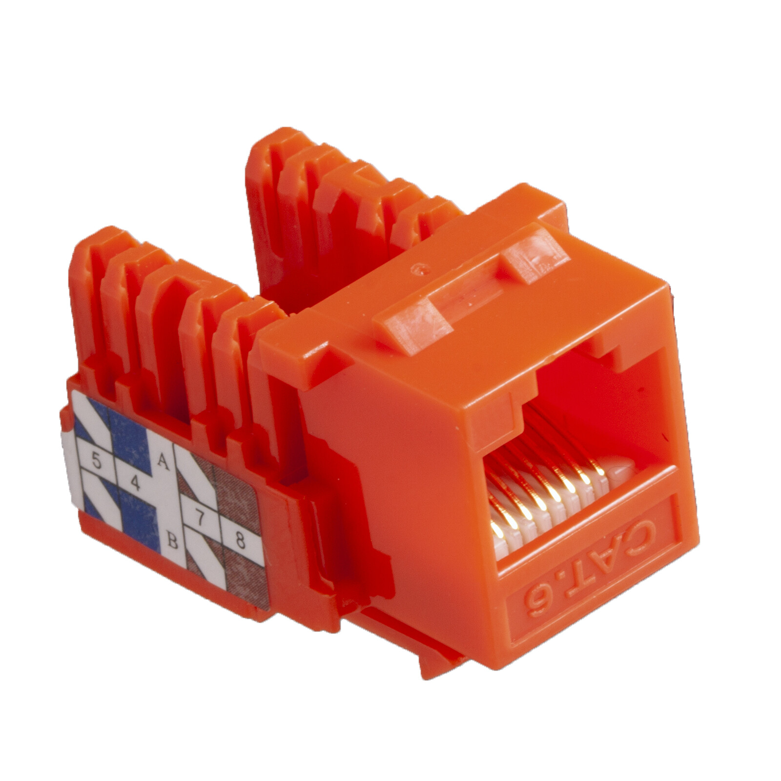 Cat-6 Keystone Jacks in Orange 50 Pack Tuff Jacks Quality Lifetime Warranty