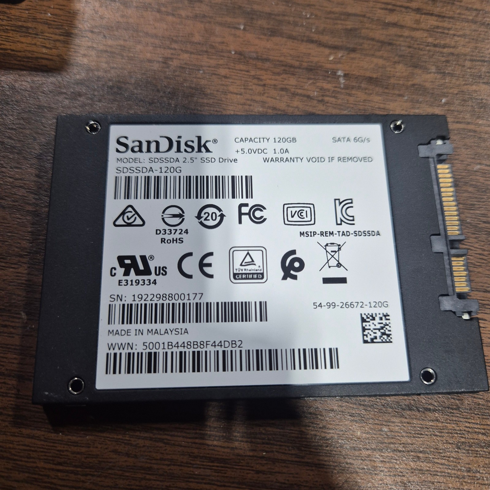 SanDisk – SSD PLUS – 120GB – 2.5″ SATA Drive – 6G/s