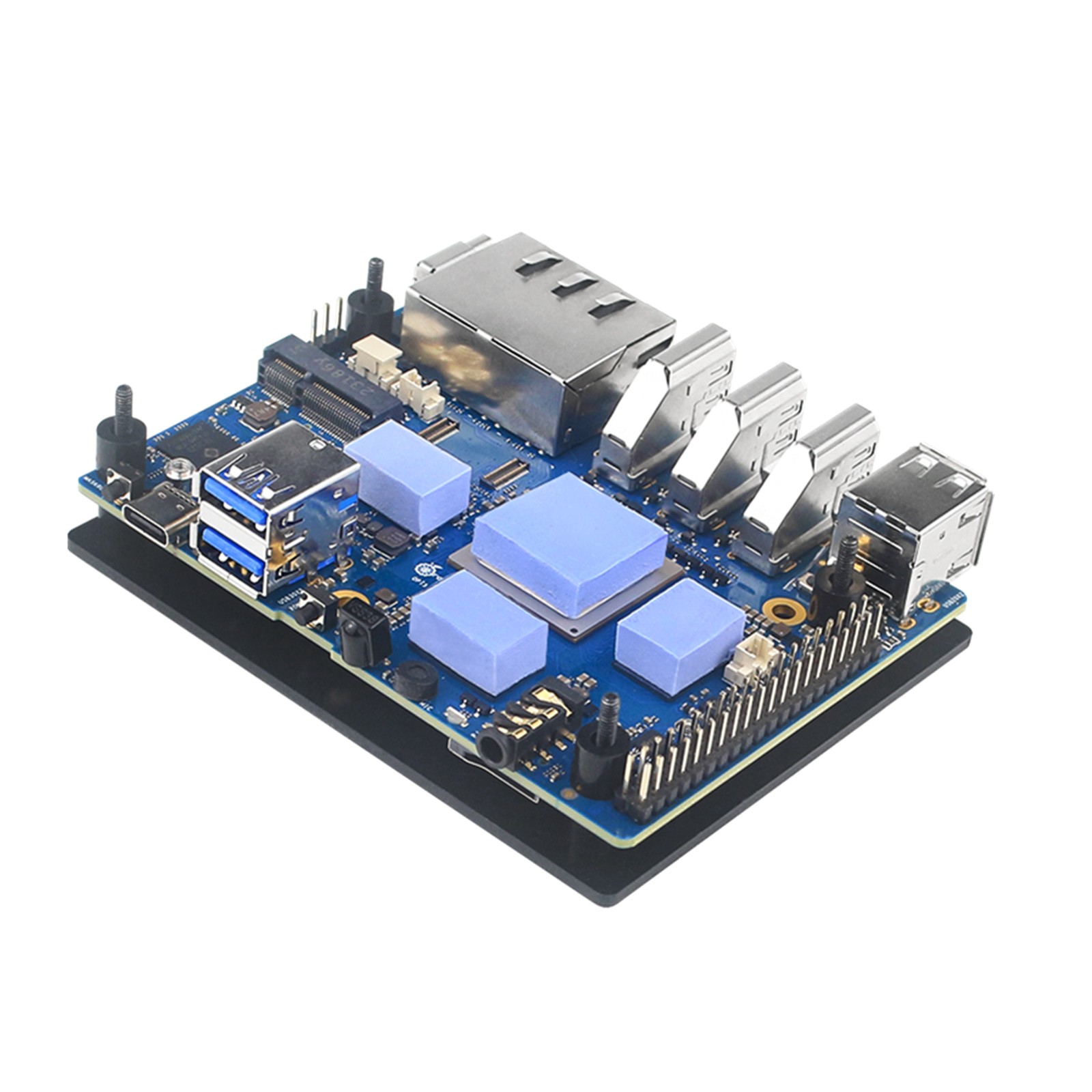 For Orange Pi 5 Plus Case+Cooling Fan Active Passive Cooling Radiator/Heatsink