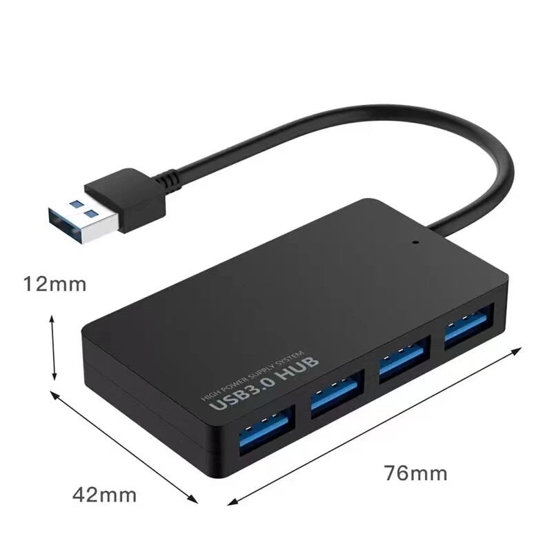 USB 3.0 4 Port Hub Splitter For PC Mac MacBook Notebook Laptop Desktop Portable