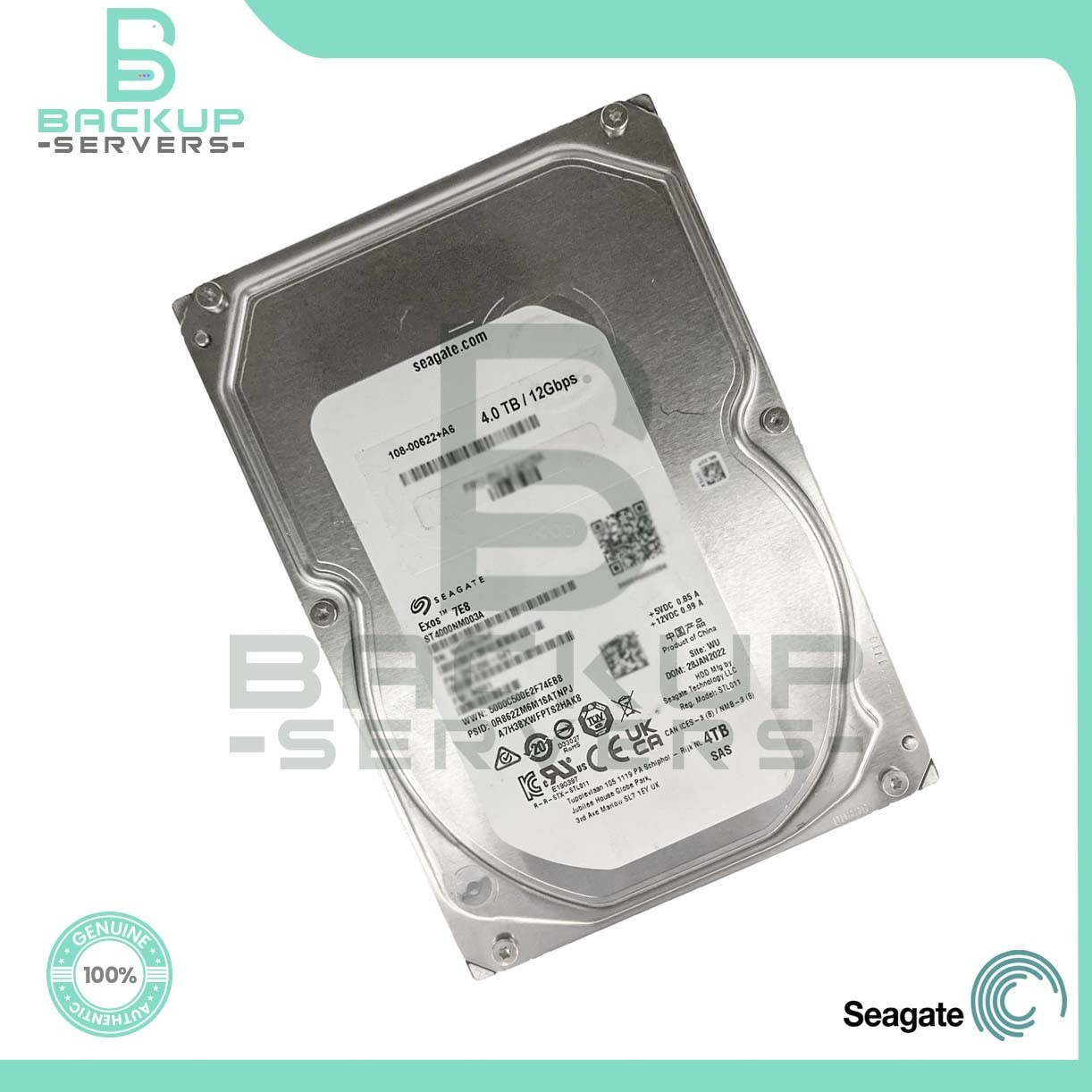 ST4000NM003A Seagate Exos 7E8 4TB SAS 512e 12Gbps 3.5″ 7.2K Hard Drive
