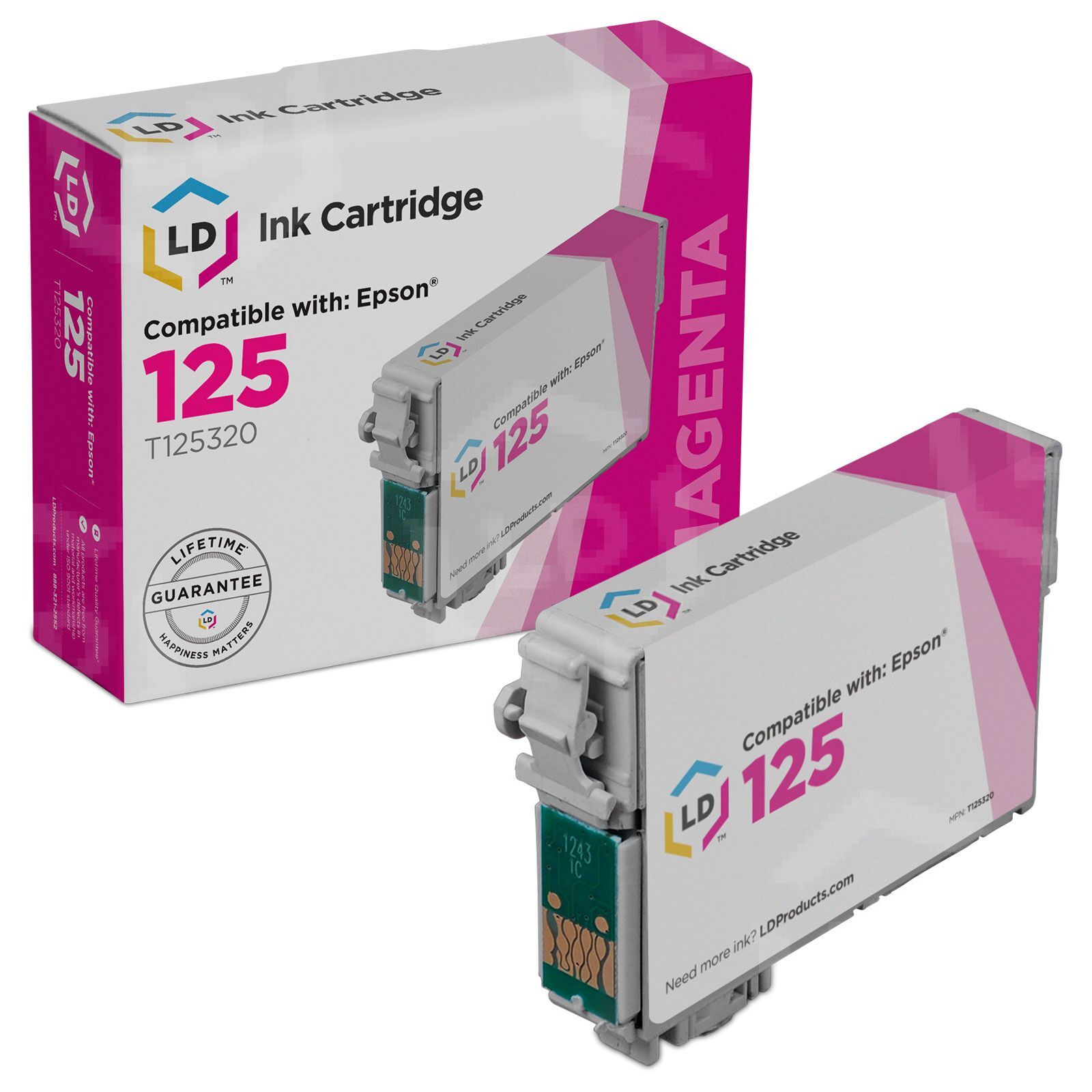 LD Replacement Replacement T125320 for Epson T125 125 Magenta Ink NX125 323