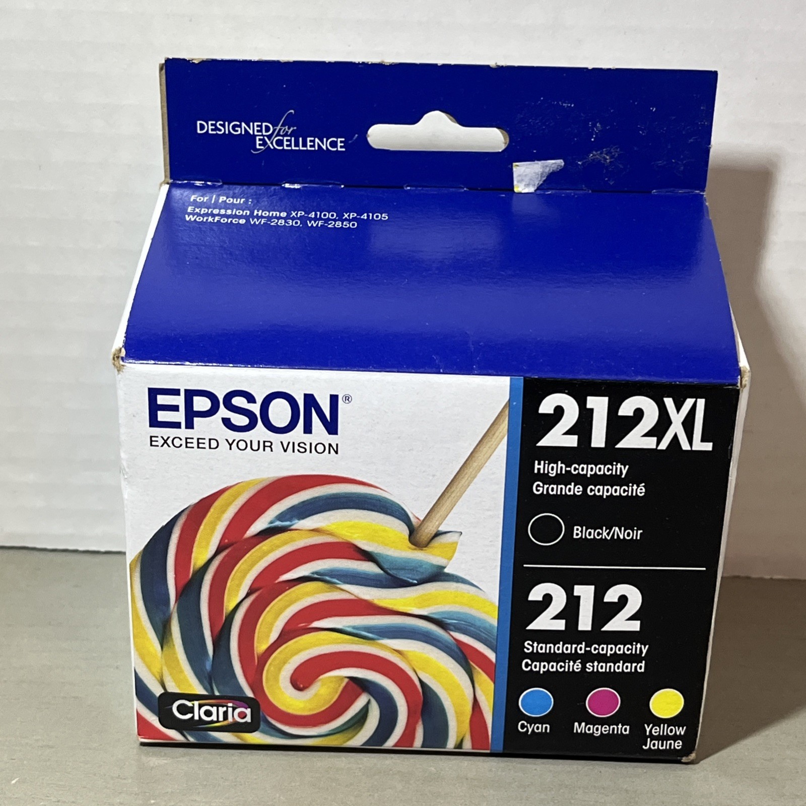 Genuine Epson 212XL Black & Standard Cyan Magenta Yellow Ink Cartridge 11/2027