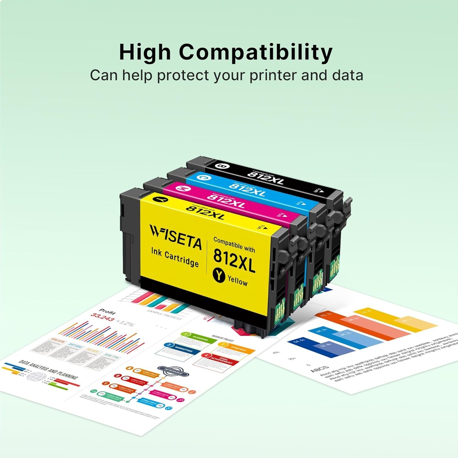 812XL Ink Cartridges Combo Pack High Yield for Epson
