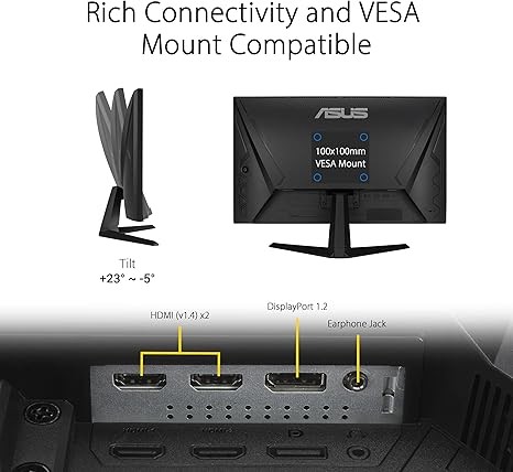 ASUS TUF Gaming 24” 1080P Monitor (VG247Q1A) – Full HD, 165Hz