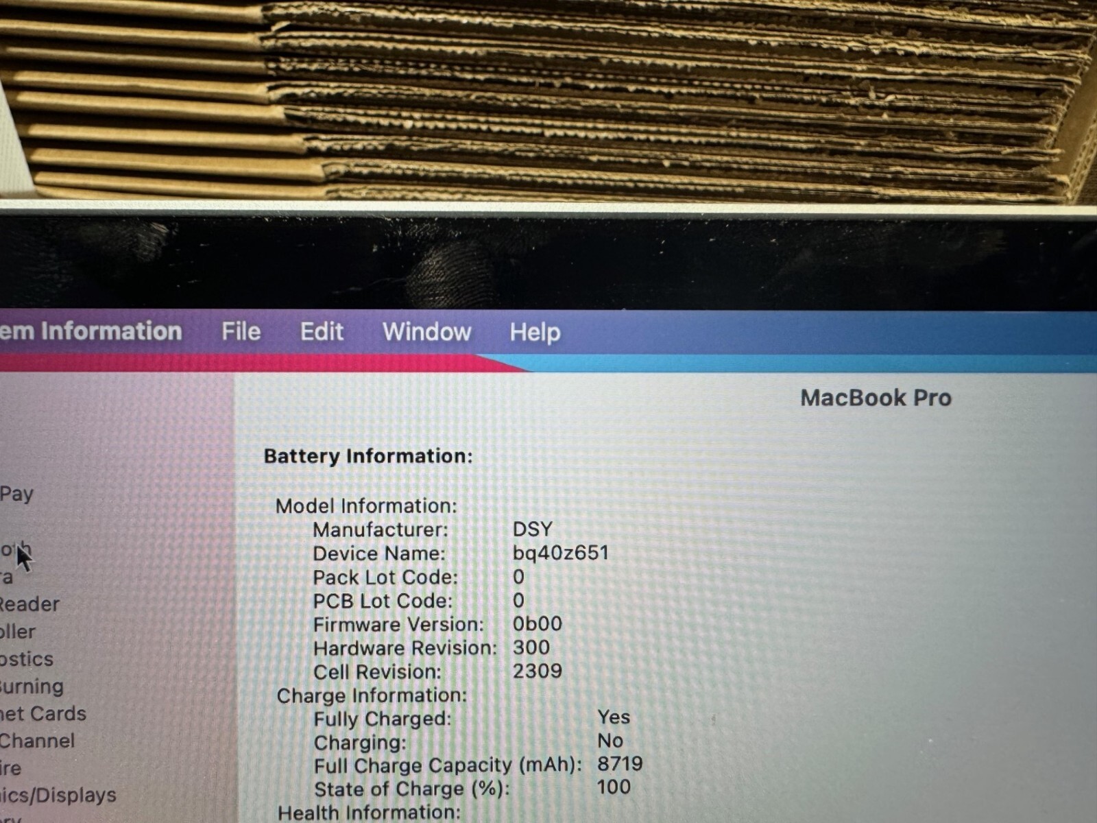 APPLE 2019 Macbook Pro A2141 16″ I7-9750H@2.60GHz 16GB/512G Pro 5300M MVVL2LL/A