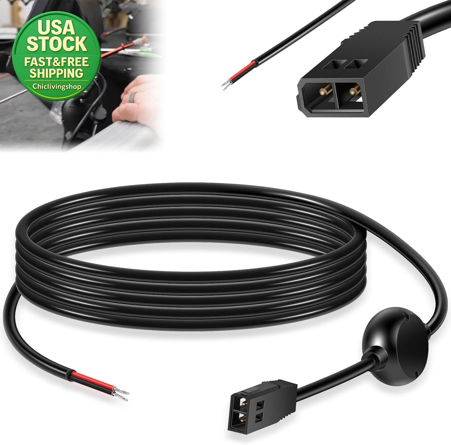 Filtered Power Cable 6 Feet Compatible with Humminbird Helix 8 9 10 12 15 800