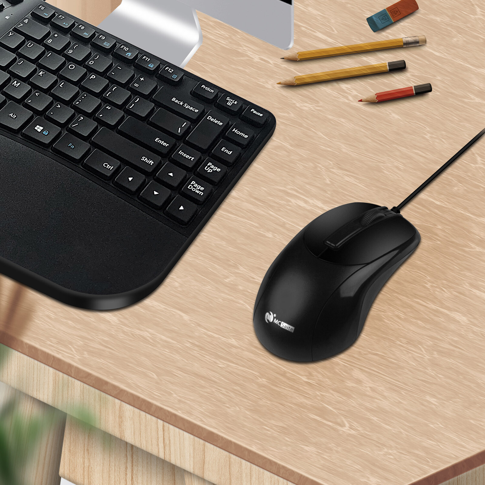 ABS 1000DPI 3-Button Optical Wired PS2 Mouse for PC Desktop Laptop Computer