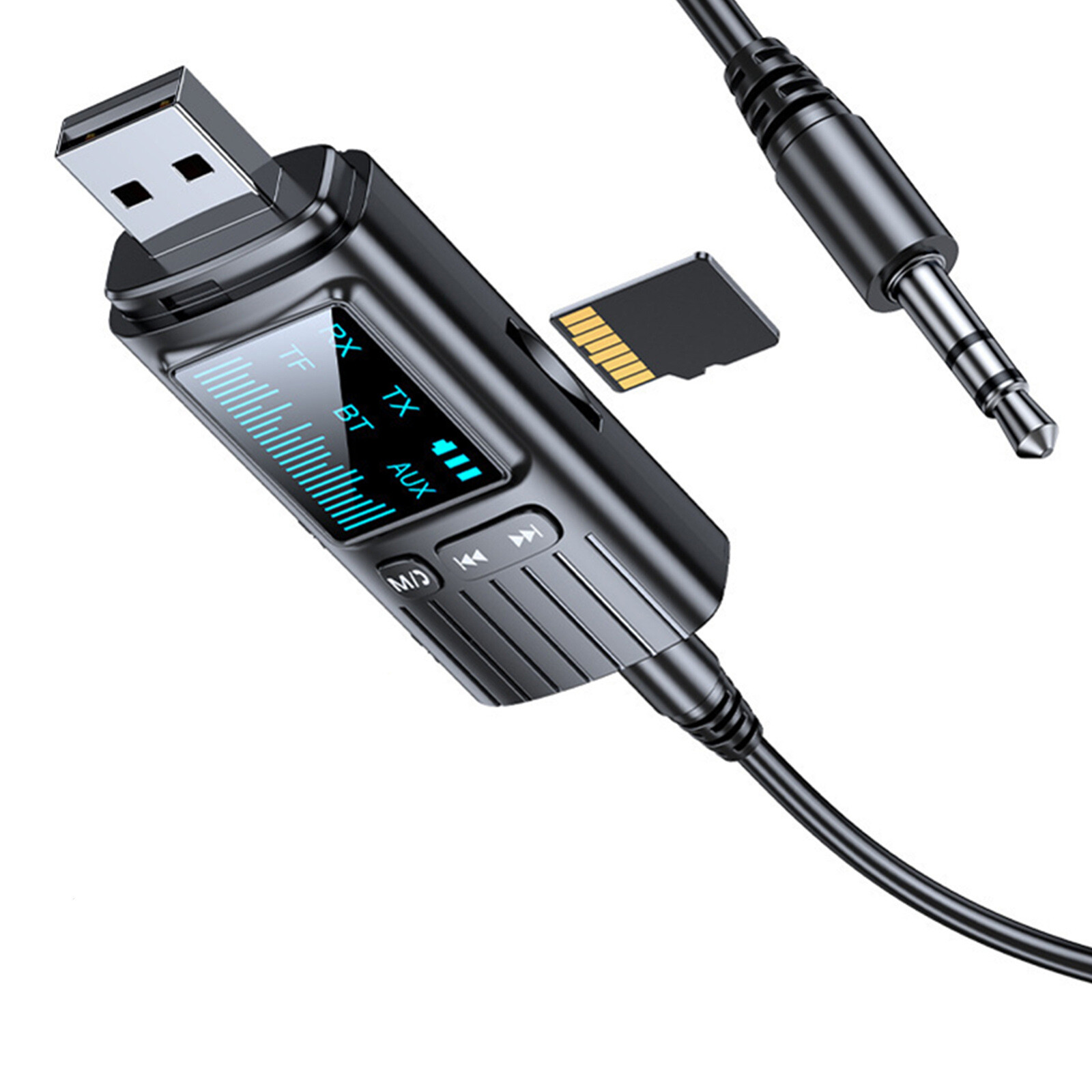 Bluetooth 5.4 Transmitter Receiver 2-in-1 Wireless Audio 3.5mm Jack Aux Adapter
