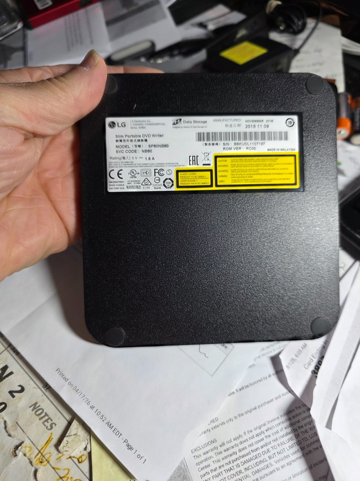 External Drive DVD Writer & Playback, Ultra Slim- LG SP80NB80