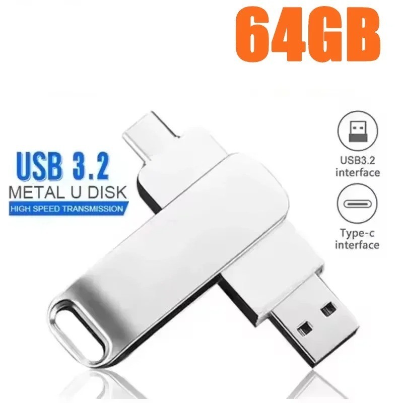 USB 3.2 512GB Type-C 2-in-1 Metal Flash Drive High Speed