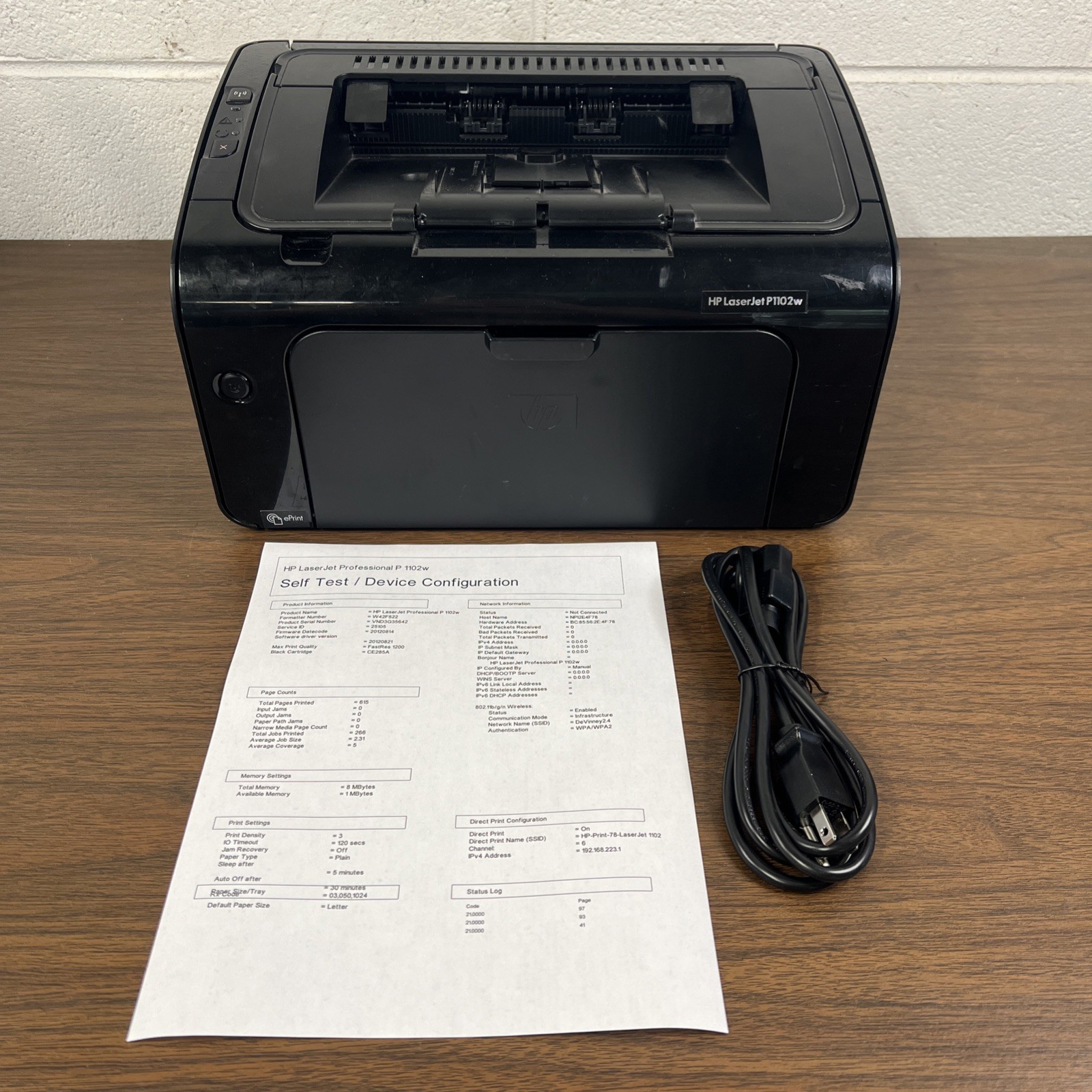 HP LaserJet Pro P1102w Wireless Mono Printer W/ Toner 615 Page Count TESTED