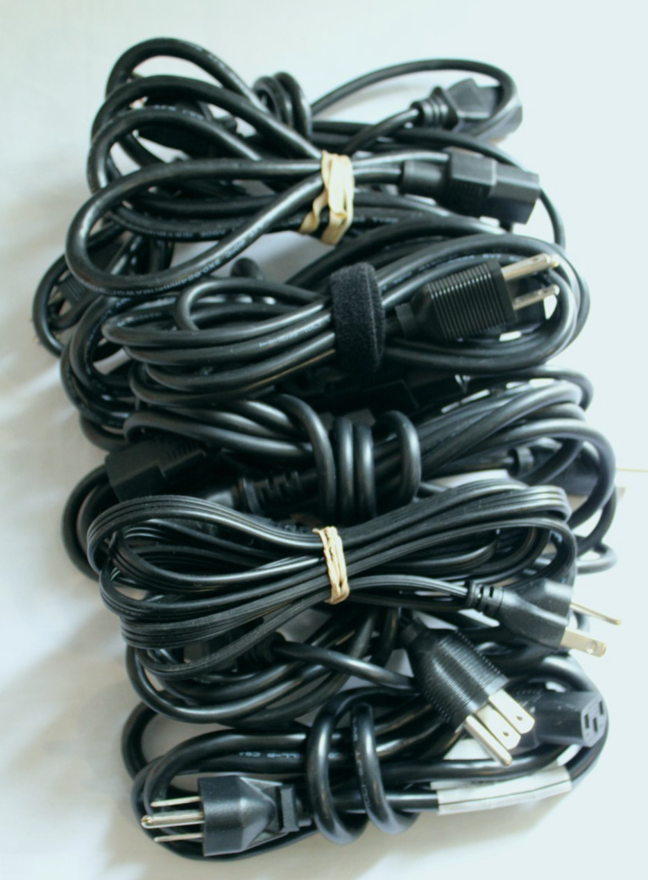 Lot of 10 6 ft. Computer AC Power Cable 18 AWG 300V 3 Prong Power Cord
